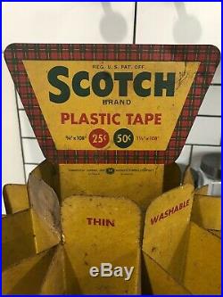 Vintage Scotch Plastic Tape Display Rack Yellow Wire Counter Top Advertising C2