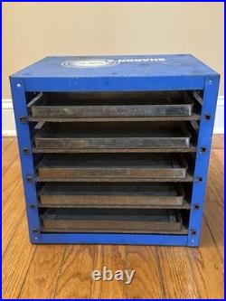 Vintage Sharon's Bright Line Fastener Center Drawer Cabinet Metal Display Vintage Sharon's Bright Line Fastener Center Drawer Cabinet Metal Display