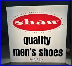Vintage Shaw Quality Men's Shoes Light Up Advertising Store Display Sign