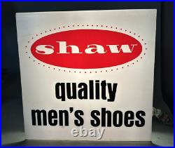 Vintage Shaw Quality Men's Shoes Light Up Advertising Store Display Sign