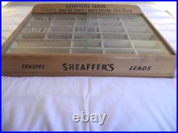 Vintage Sheaffer Co. Wooden, Glass Doors Counter Top Lead & Eraser Display Case