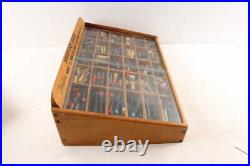 Vintage Sheaffer Lead Eraser Wood Store Counter Display Cabinet Packed Full