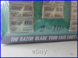 Vintage Silver Star Double edge razor blades Store Display 20 BOXES RARE