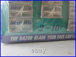 Vintage Silver Star Double edge razor blades Store Display 20 BOXES RARE