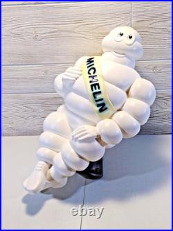 Vintage Sitting Michelin Man Tire 18 Store Display With Bracket