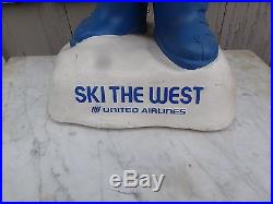 Vintage Ski The West United Airline Advertising Figure 28 Tall Menehune