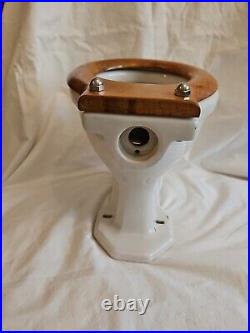 Vintage Small Porcelain Salesman Sample Toilet With Wood Seat 8 1/2 Inches High