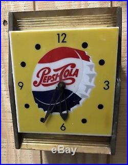 Vintage Soda Original 1950's 60's PEPSI COLA Store Display wall CLOCK Sign Promo