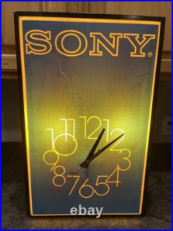 Vintage Sony Store Display Advertising Clock Point Of Sale Lighted Retail Sign