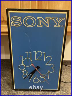 Vintage Sony Store Display Advertising Clock Point Of Sale Lighted Retail Sign