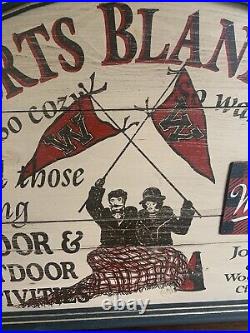 Vintage Sports Blankets WOOLRICH Advertising Wood Sign-Hand Stenciled 24x18