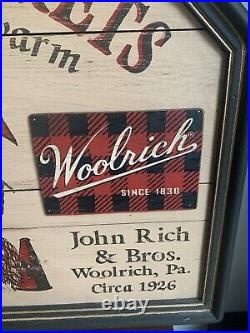 Vintage Sports Blankets WOOLRICH Advertising Wood Sign-Hand Stenciled 24x18