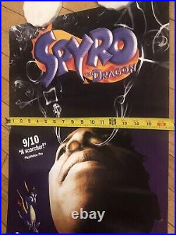 Vintage Spyro The Dragon PS1 Promo Store Display Poster PlayStation Employee'98