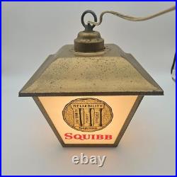 Vintage Squibb Pharmacy Store Advertising Hanging Light Vitamin Prescriptions