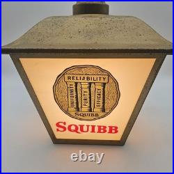 Vintage Squibb Pharmacy Store Advertising Hanging Light Vitamin Prescriptions
