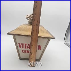 Vintage Squibb Pharmacy Store Advertising Hanging Light Vitamin Prescriptions