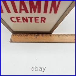 Vintage Squibb Pharmacy Store Advertising Hanging Light Vitamin Prescriptions