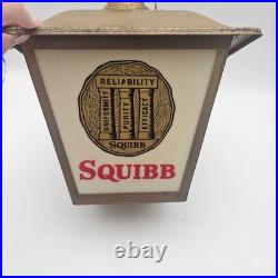 Vintage Squibb Pharmacy Store Advertising Hanging Light Vitamin Prescriptions