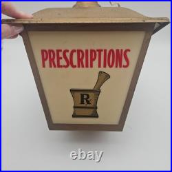 Vintage Squibb Pharmacy Store Advertising Hanging Light Vitamin Prescriptions
