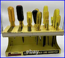 Vintage Stanley Metal Advertising Countertop Tool Rack Display Signage Pls Read