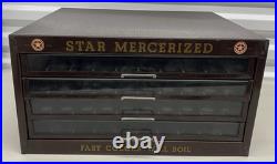Vintage Star Mercerized Sewing Cotton 4 Draw Thread Display Store Cabinet USED
