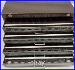 Vintage Star Mercerized Sewing Cotton 4 Draw Thread Display Store Cabinet USED