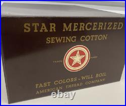 Vintage Star Mercerized Sewing Cotton 4 Draw Thread Display Store Cabinet USED