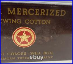Vintage Star Mercerized Sewing Cotton 4 Draw Thread Display Store Cabinet USED