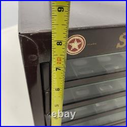 Vintage Star Mercerized Sewing Cotton 4 Draw Thread Display Store Cabinet USED