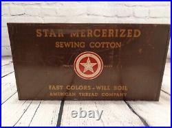 Vintage Star Merchandise American Thread Co. 4 Drawer Metal Spool Thread Cabinet
