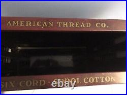 Vintage Star Six Cord American Thread Co 2 Drawer Metal Spool Display Cabinet