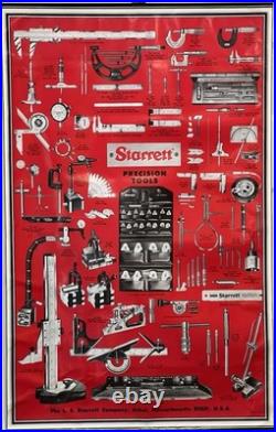 Vintage Starrett Tools Poster- Original StoreDisplay Banner Advertising 41x 26