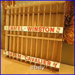 Vintage Steel Cigarette Store Display Camel Winston Salem Cavalier Handpainted