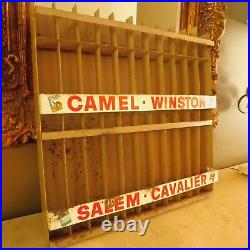 Vintage Steel Cigarette Store Display Camel Winston Salem Cavalier Handpainted