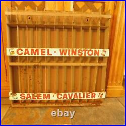 Vintage Steel Cigarette Store Display Camel Winston Salem Cavalier Handpainted