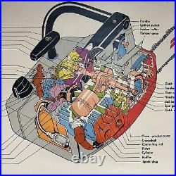 Vintage Stihl Chainsaw 020 AV Diagram Dealer Display Parts Chart 46.5 x 34