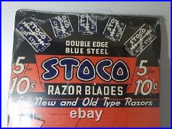 Vintage Stoco Razor Blades Store Display Rare 15 Count NEW OLD STOCK 9X 12