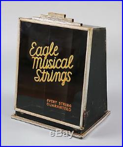 Vintage Store Counter Display Case, Eagle Musical Strings, Gretsch, Deco, VGC