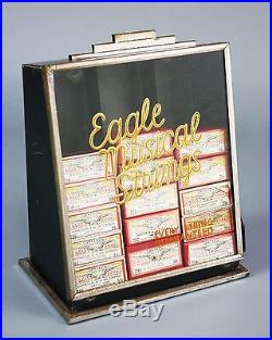 Vintage Store Counter Display Case, Eagle Musical Strings, Gretsch, Deco, VGC