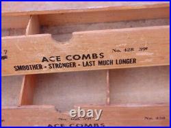 Vintage Store Counter Wood Glass Cabinet Display Case Hard Rubber Ace Comb