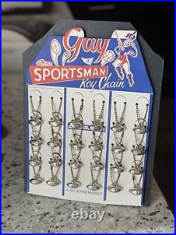 Vintage Store Display 1950's Gay Sportsman 24K Gold Plated Football Key Chain