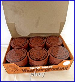 Vintage Store Display 1973 Snow-Proof Leather Tin 12pc Master Case Livonia NY