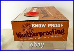 Vintage Store Display 1973 Snow-Proof Leather Tin 12pc Master Case Livonia NY