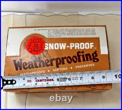 Vintage Store Display 1973 Snow-Proof Leather Tin 12pc Master Case Livonia NY