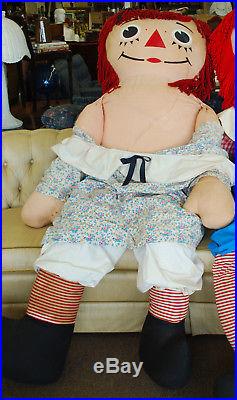 Vintage Store Display 78 Tall Raggedy Ann Doll Original Clothes 18w Head