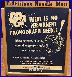 Vintage Store Display Advertising Fidelitone Needle Mart (rare)