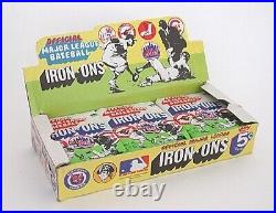 Vintage Store Display Fleer Gum MLB Major League Baseball Iron-On Packs Toys NOS