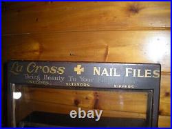 Vintage Store Display La Cross Nail Files, Tweezers, Sissors, Nippers