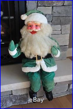 Vintage Store Display Rushton Happy Face Santa -Seated