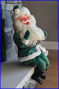 Vintage Store Display Rushton Happy Face Santa -Seated